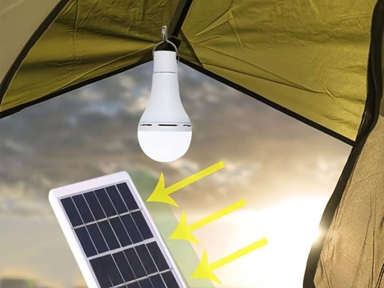 Lumière solaire LED Lampe solaire Puissance solaire Énergie solaire Éclairage de la tente de camping portable en plein air de pêche avec panneau