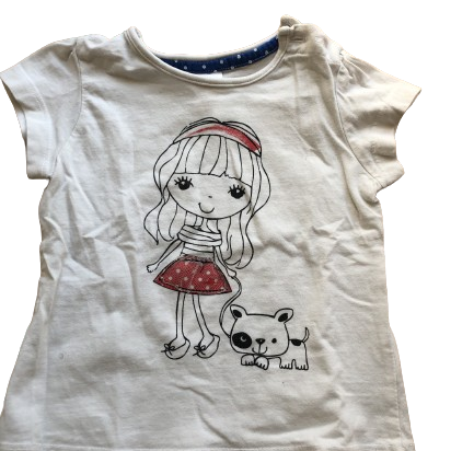 Baby club T-shirt blanc en coton Fille - 12 mois - très bon état