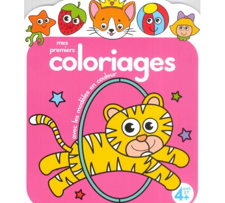 Mes premiers coloriages avec les modèles en couleur (tigre)