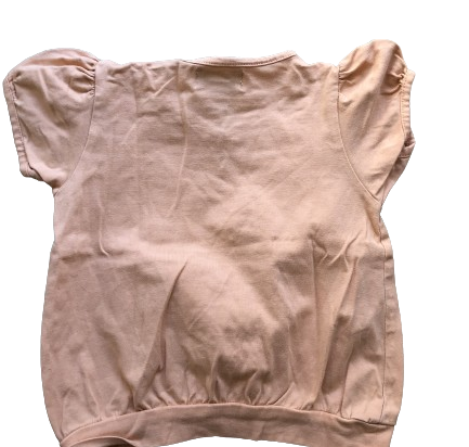 T-shirt bébé fille manches courtes cropped Kiabi baby - très bon état  - 12 mois