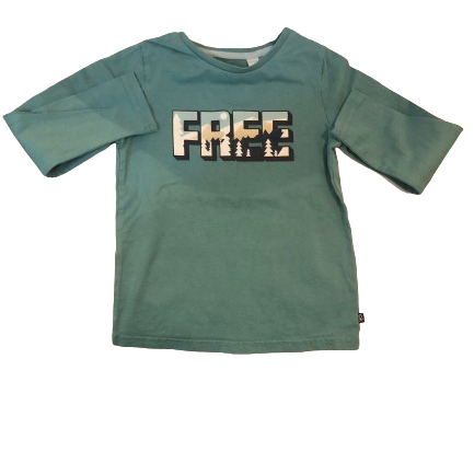 T-shirt à message FREE vert garçon  4 ans - okaidi