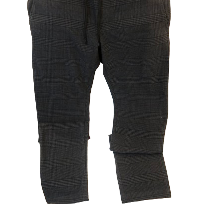 Pantalon – Tapered Fit – Flex – Matière Recyclée – À Carreaux Gris Foncé Homme | Pantalons C&A