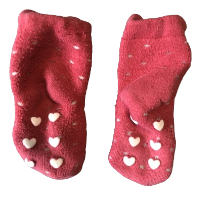 Chaussettes fourrées à motifs Var rouge - bébé fille 12 mois