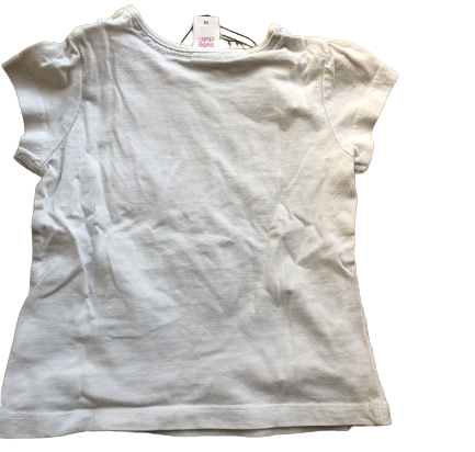 Baby club T-shirt blanc en coton Fille - 12 mois - très bon état