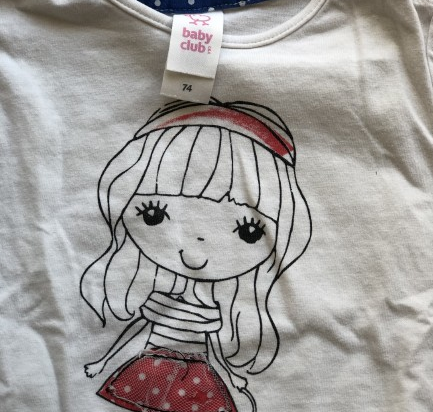 Baby club T-shirt blanc en coton Fille - 12 mois - très bon état