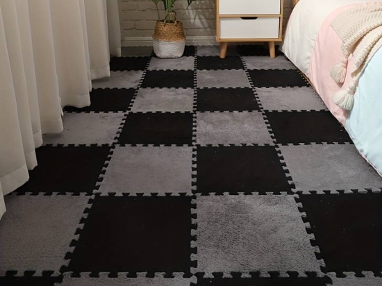 12pcs Tapis En Mousse À Emboîtement, Carreaux De Tapis Moelleux, Tapis De Sol En Peluche, Tapis De Jeu Doux, Tapis De Puzzle Anti-dérapant Et Anti-chute