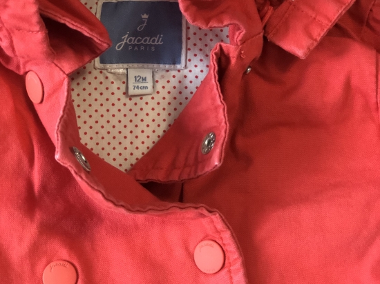 Jacadi - parka rouge - bébé fille 12 mois