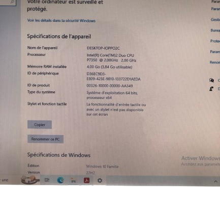 Toshiba Portégé M800-10D - Ordinateur portable Core Duo CPU - SOUS WINDOWS 10 Famille - RAM 4 Go