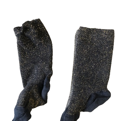 Chaussettes Paillettes Noire/Doré - bébé fille 12 mois