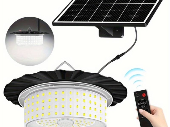 Lampe solaire à 244 LED avec détecteur de mouvement et télécommande, imperméable conforme à la norme