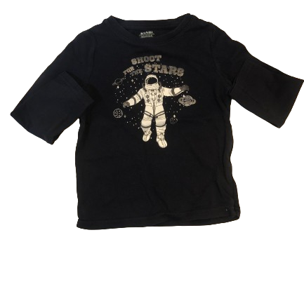 T-shirt manches longues kiabi motif astronaute 4 ans