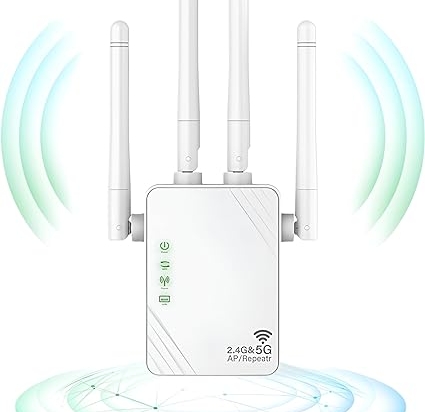 ANDHOT 2023 dernier répéteur WiFi, WiFi Extender, 1200mbps 5ghz / 2.4GHz Double Bande Anti - interférence amplificateur WiFi, répéteur/routeur/Mode AP, amplificateur de Signal。