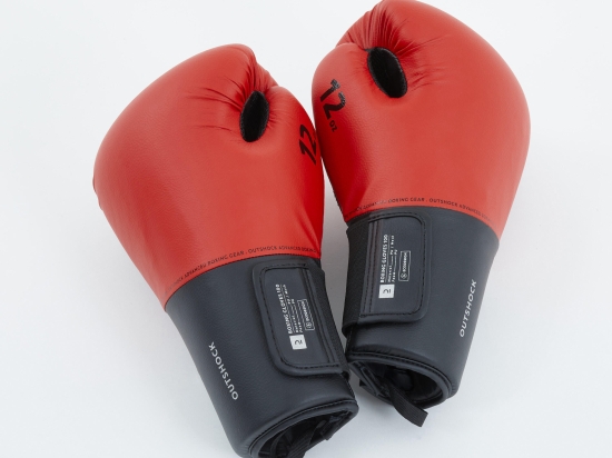 GANTS DE BOXE 100 - ROUGE - 12 OZ