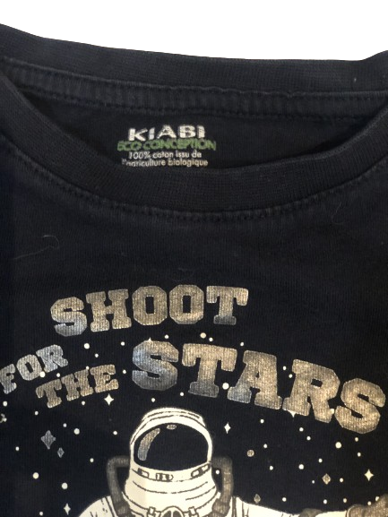 T-shirt manches longues kiabi motif astronaute 4 ans