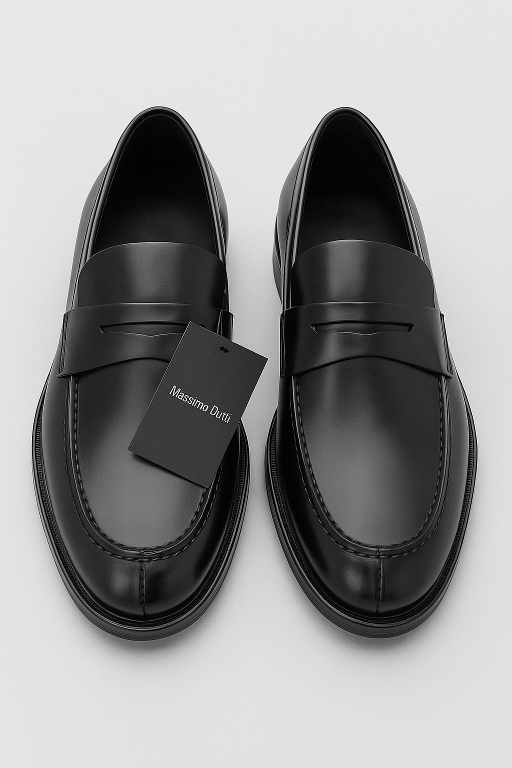 Mocassins Massimo Dutti en Cuir Noir