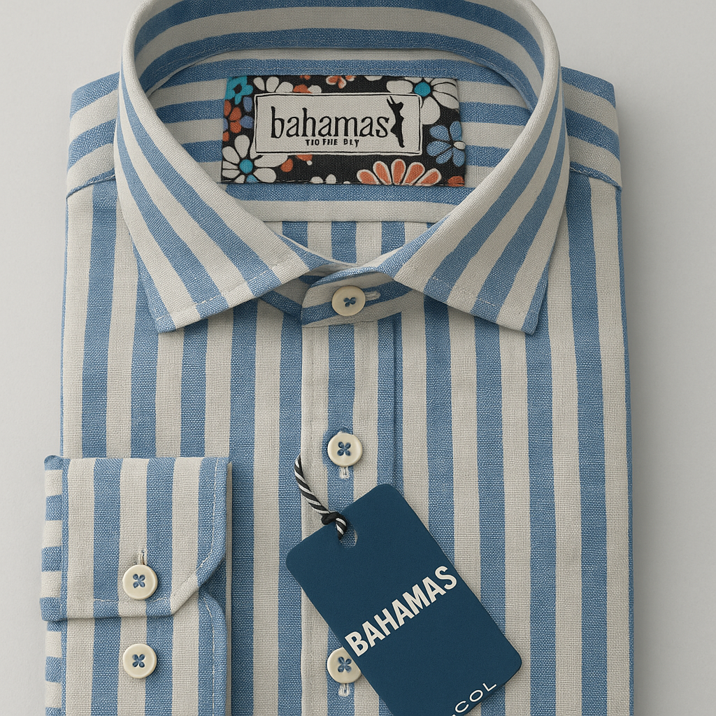 Chemise en Lin à rayures.  Taille M/L : Neuf avec étiquette