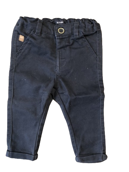 KIABI garçon 9 mois – Pantalon chino uni – bleu marine