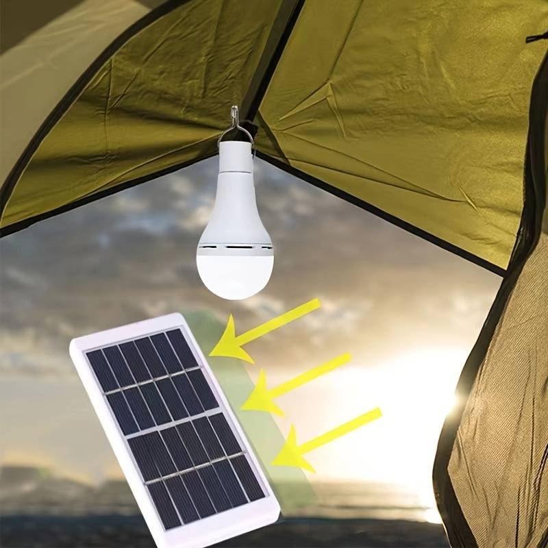 Lumière solaire LED Lampe solaire Puissance solaire Énergie solaire Éclairage de la tente de camping portable en plein air de pêche avec panneau