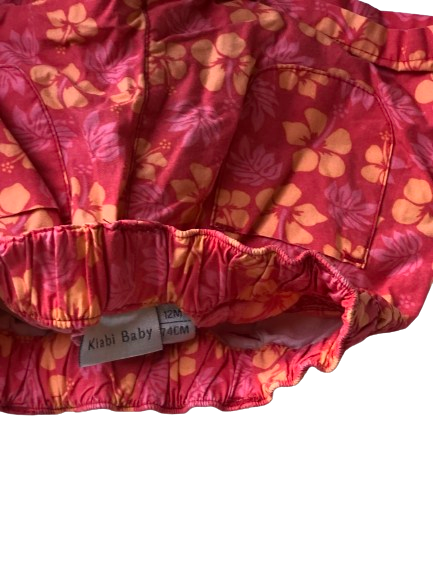 Kiabi Baby short à fleurs fille 12 mois - très bon état