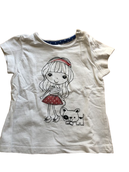 Baby club T-shirt blanc en coton Fille - 12 mois - très bon état