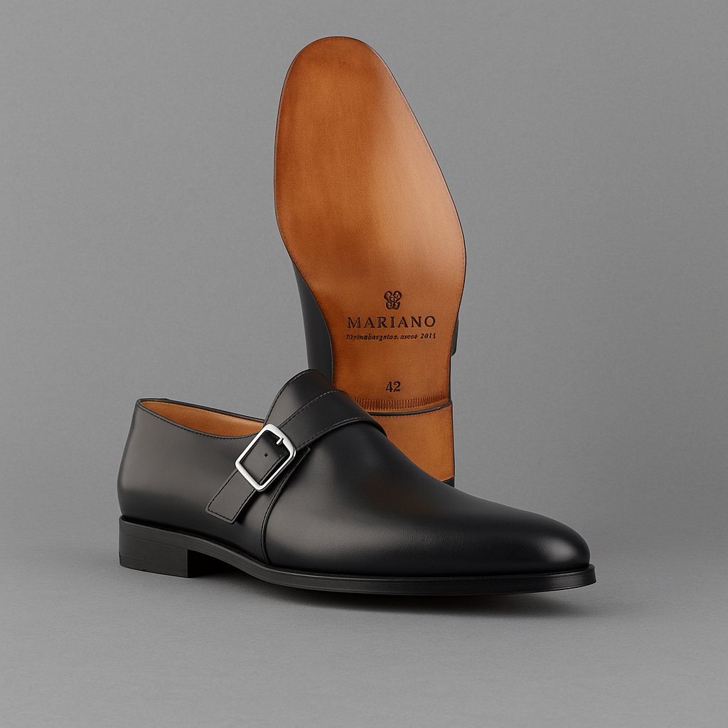 Chaussures Monk Strap en cuir noir – Atelier