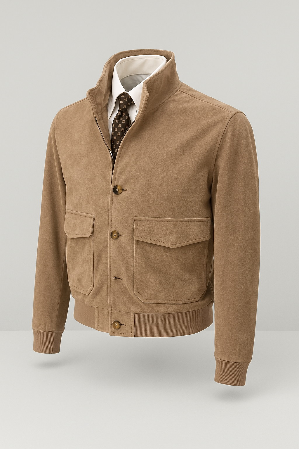 Veste en simili-Suède beige 54   XXL Neuf avec étiquette. Emporio