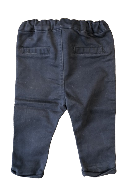 KIABI garçon 9 mois – Pantalon chino uni – bleu marine