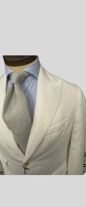 Veste Eleventy en coton et lin – Couleur crème – Taille 46