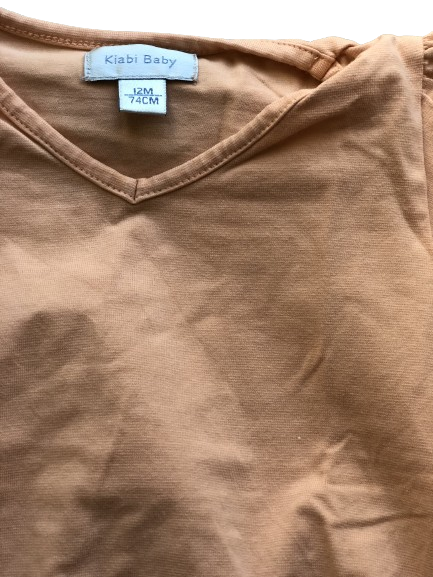 T-shirt bébé fille manches courtes cropped Kiabi baby - très bon état  - 12 mois