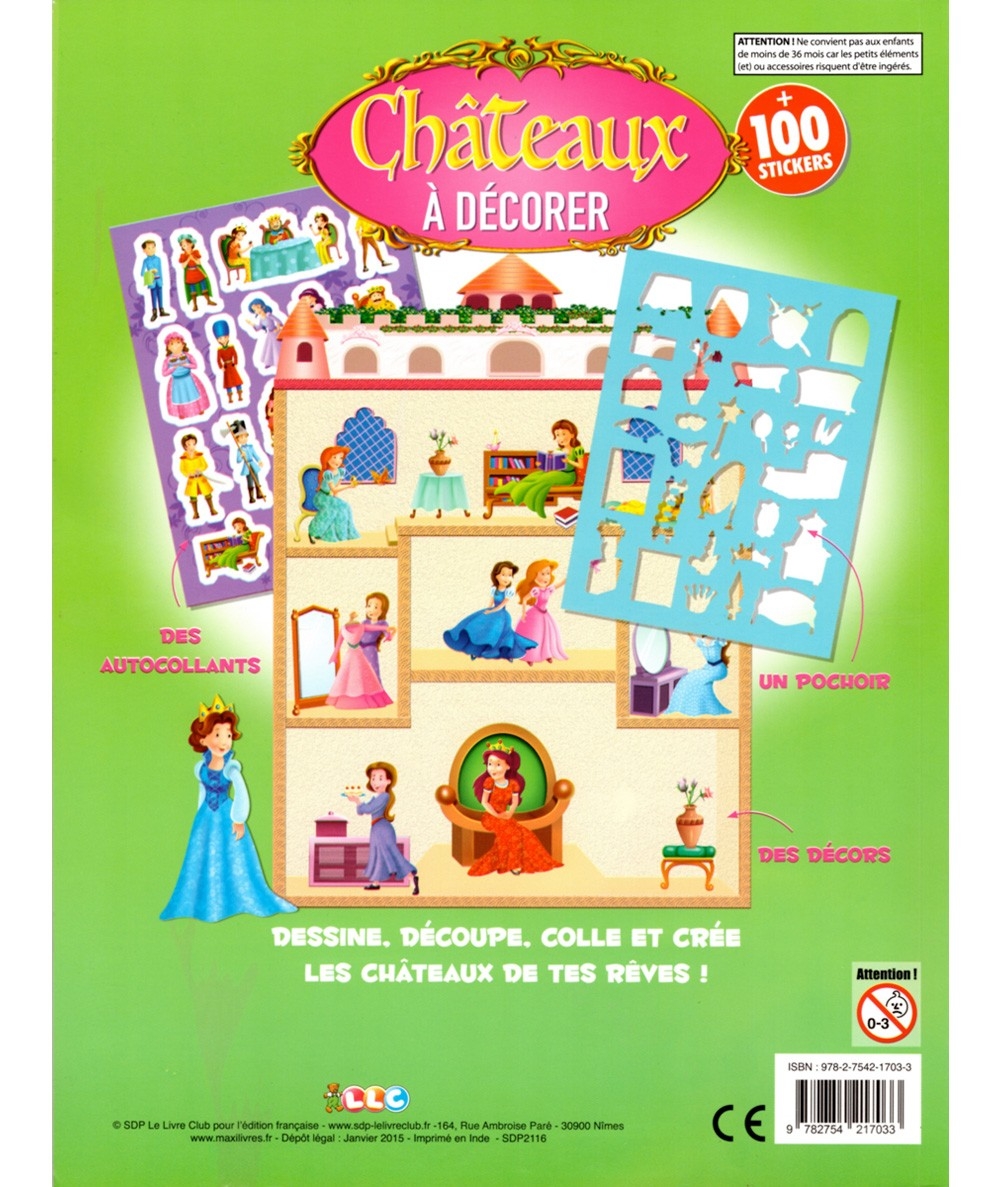 Châteaux à décorer + 100 stickers