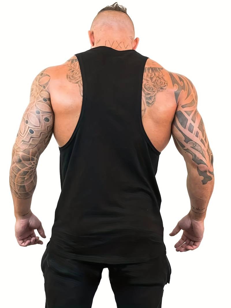 Débardeur Pour Hommes, ''JUST GYM'' Imprimé, Chemise Confortable Sans Manches Pour Courir, Entraînement, Gym