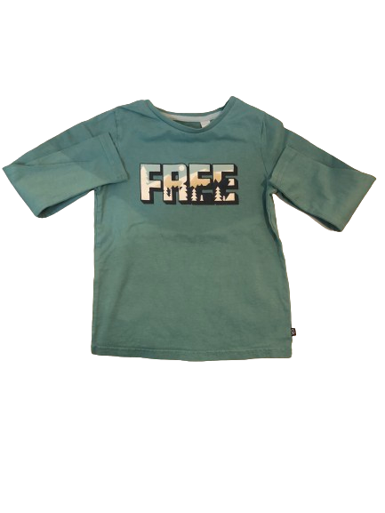 T-shirt à message FREE vert garçon  4 ans - okaidi