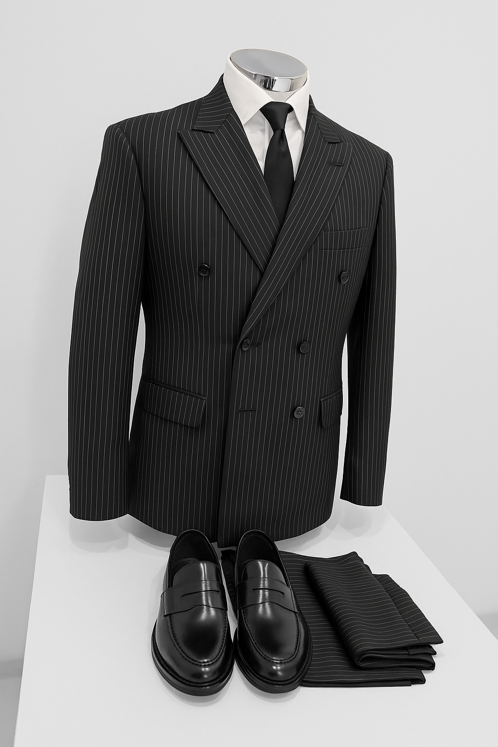 Costume Homme à Rayures Fines – Double Boutonnage Taille-52-