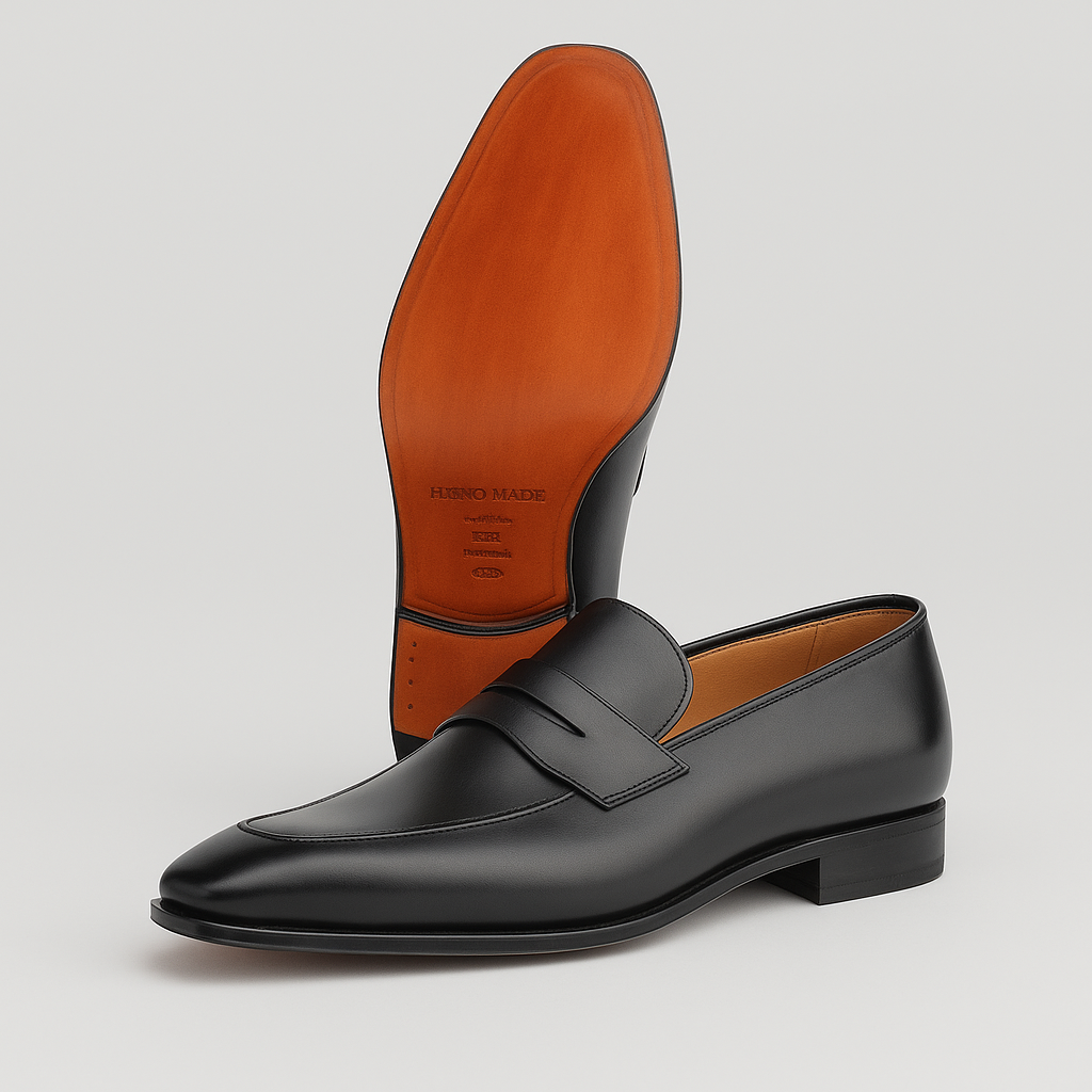 Mocassins en cuir noir prestige
