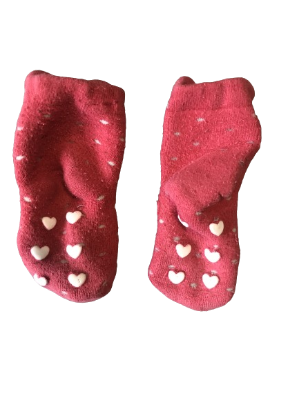 Chaussettes fourrées à motifs Var rouge - bébé fille 12 mois