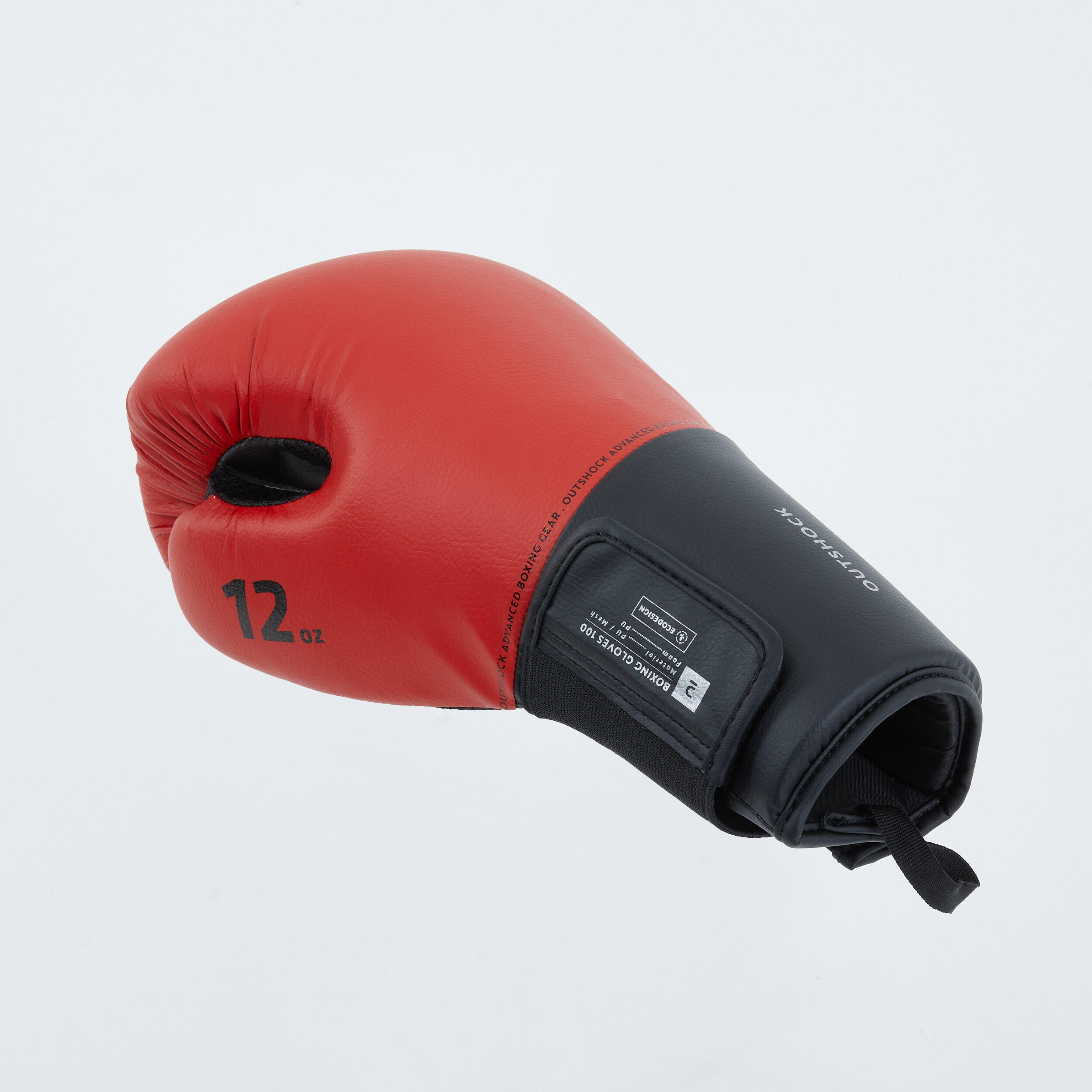 GANTS DE BOXE 100 - ROUGE - 12 OZ