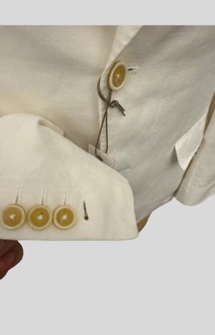 Veste Eleventy en coton et lin – Couleur crème – Taille 46