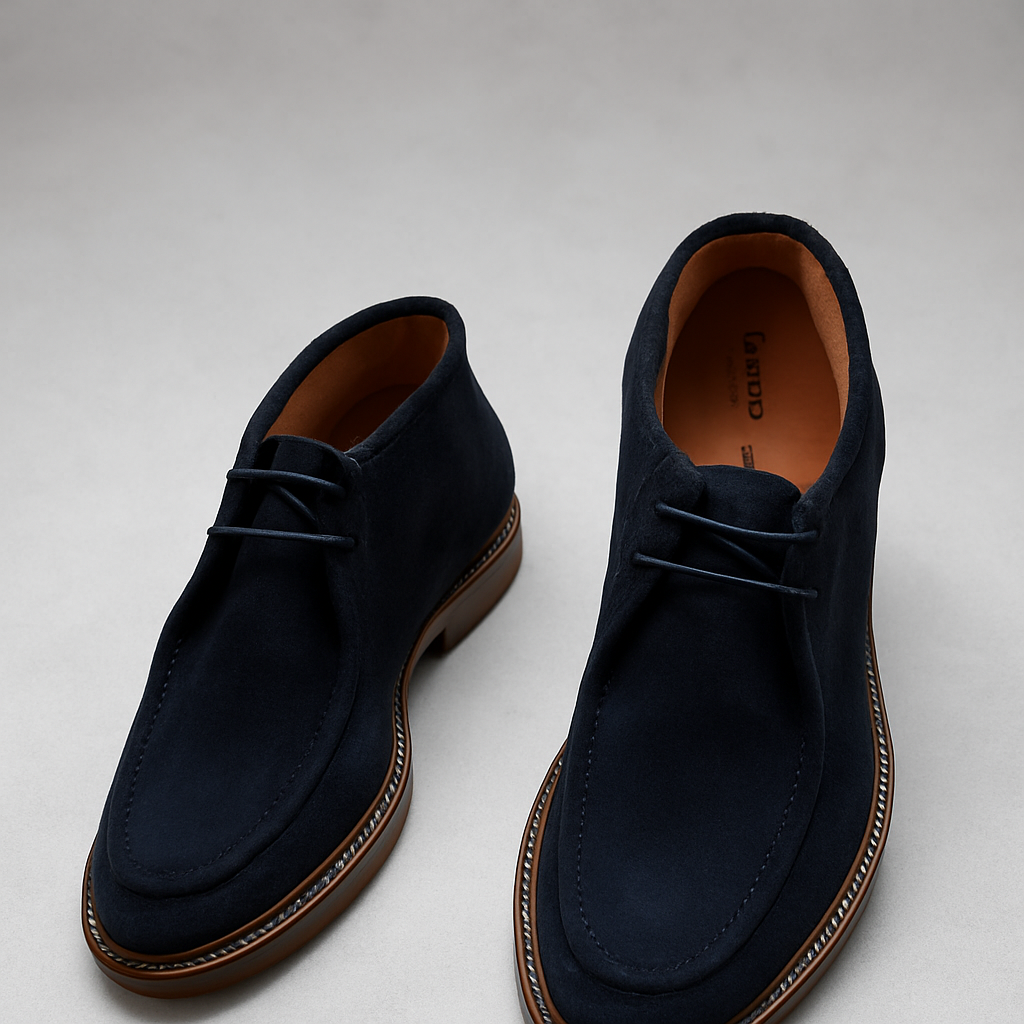 Chaussures montantes en daim bleu marine