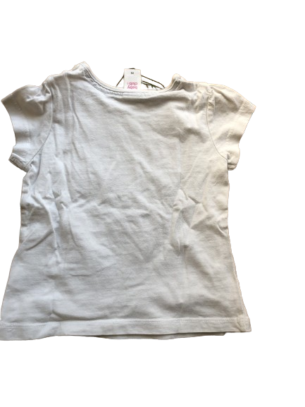 Baby club T-shirt blanc en coton Fille - 12 mois - très bon état