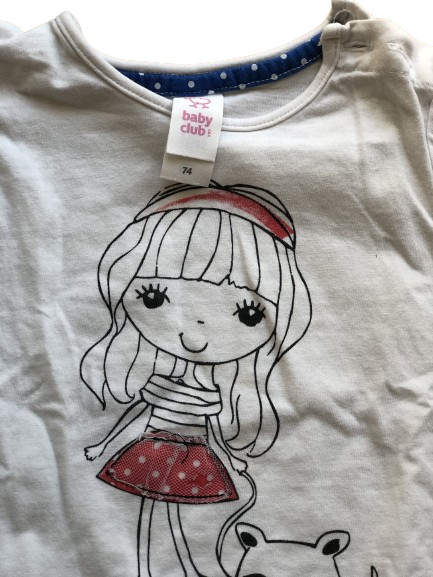 Baby club T-shirt blanc en coton Fille - 12 mois - très bon état