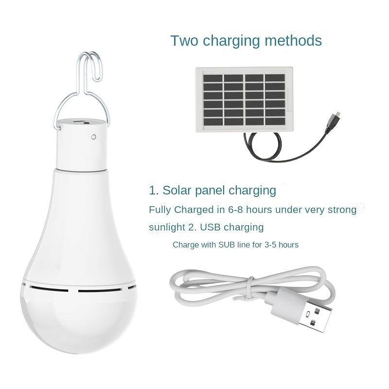 Lumière solaire LED Lampe solaire Puissance solaire Énergie solaire Éclairage de la tente de camping portable en plein air de pêche avec panneau