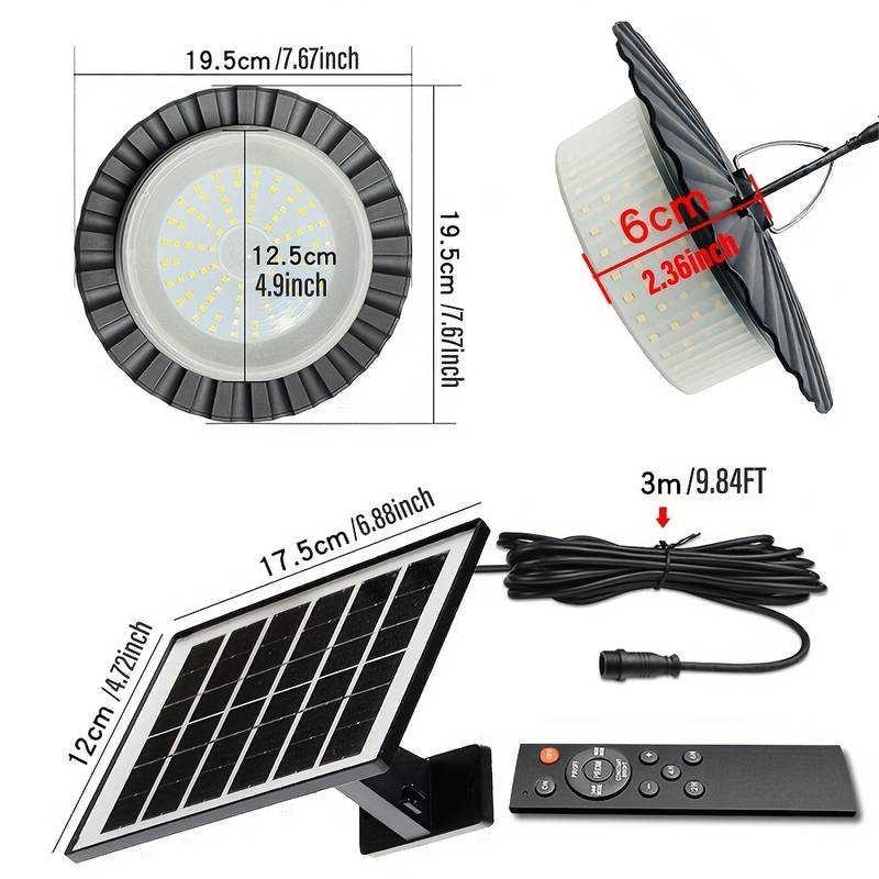 Lampe solaire à 244 LED avec détecteur de mouvement et télécommande, imperméable conforme à la norme