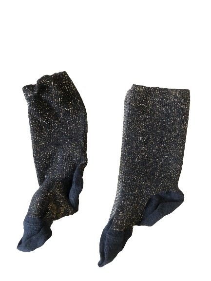 Chaussettes Paillettes Noire/Doré - bébé fille 12 mois