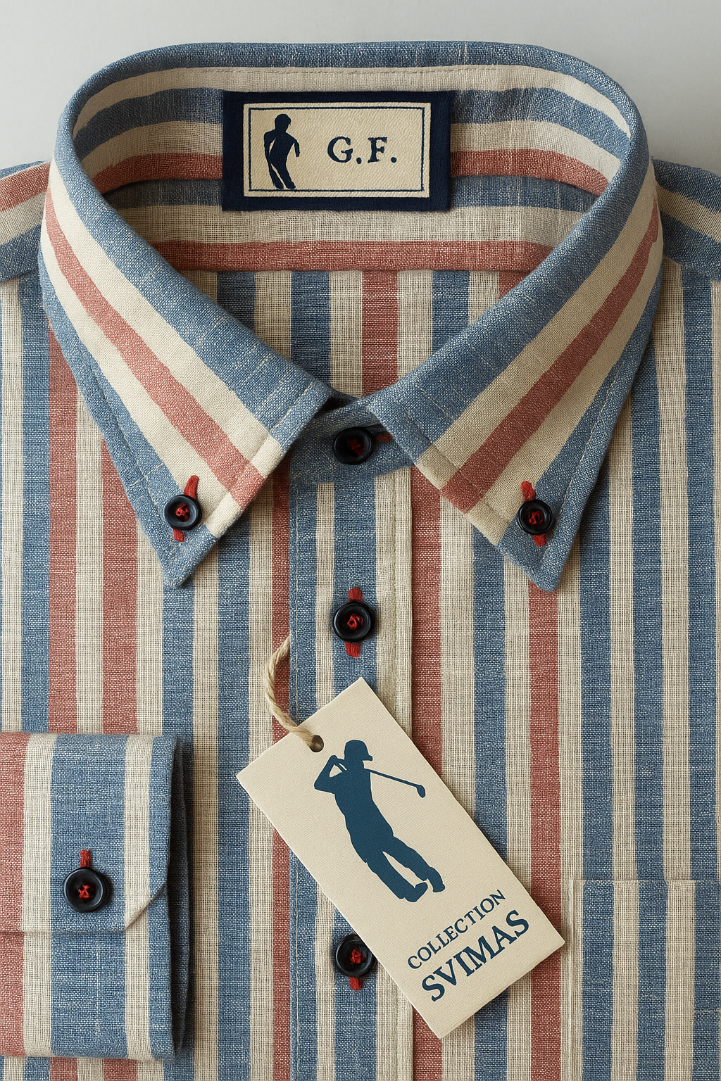 Chemise en Lin à rayures.  Taille M/L : Neuf avec étiquette