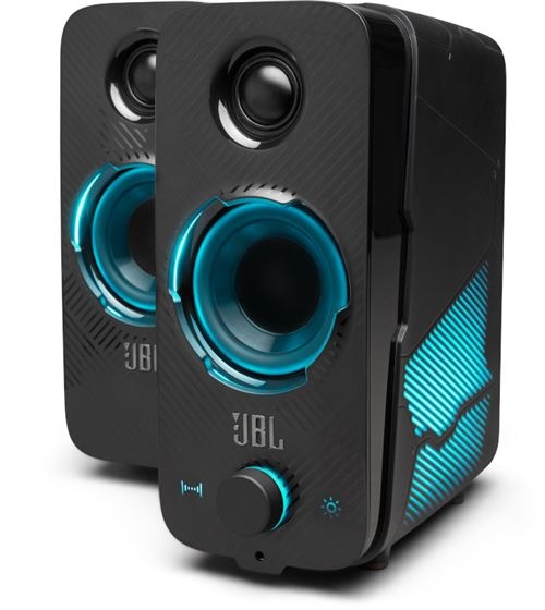 JBL Quantum Duo - Haut-parleurs - pour PC - sans fil - Bluetooth - 20 Watt (Totale) - 2 voies - noir