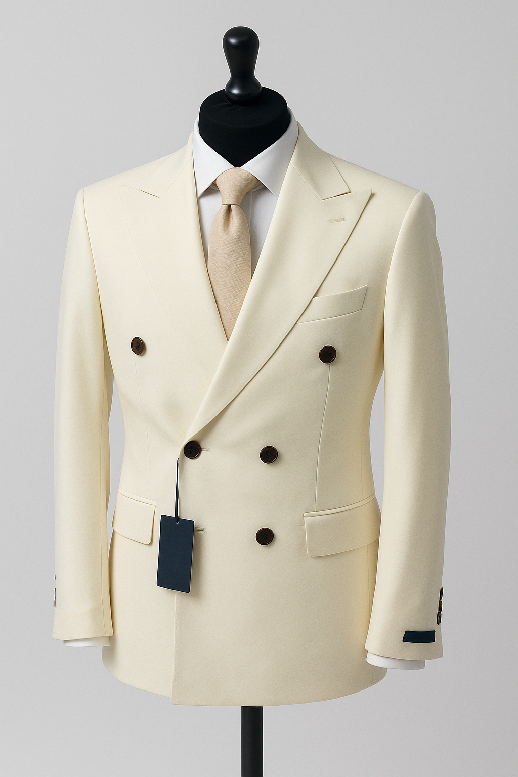 Costume Suits croisé Blanc cassé  Taille. 48 Wool laine Neuf sans étiquette