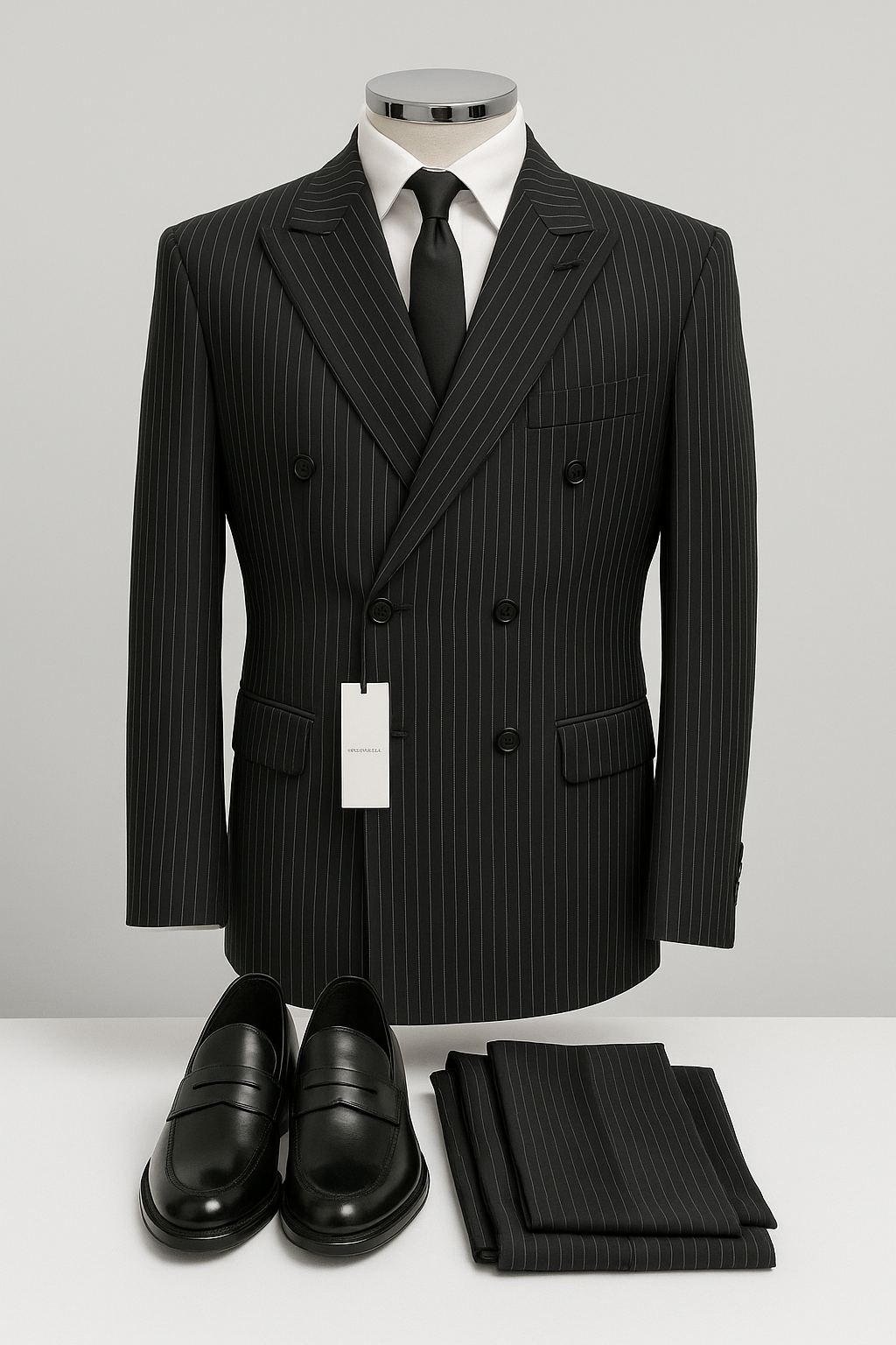 Costume Homme à Rayures Fines – Double Boutonnage Taille-52-