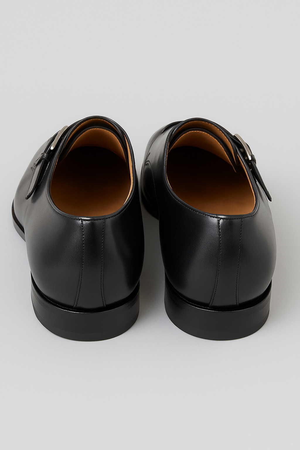 Chaussures Monk Strap en cuir noir – Atelier