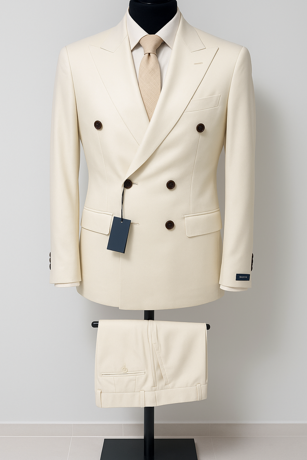 Costume Suits croisé Blanc cassé  Taille. 48 Wool laine Neuf sans étiquette