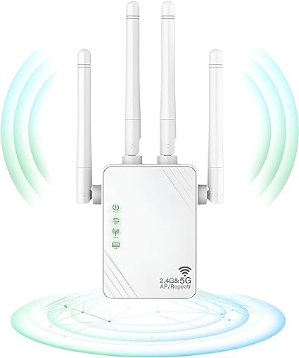 ANDHOT 2023 dernier répéteur WiFi, WiFi Extender, 1200mbps 5ghz / 2.4GHz Double Bande Anti - interférence amplificateur WiFi, répéteur/routeur/Mode AP, amplificateur de Signal。